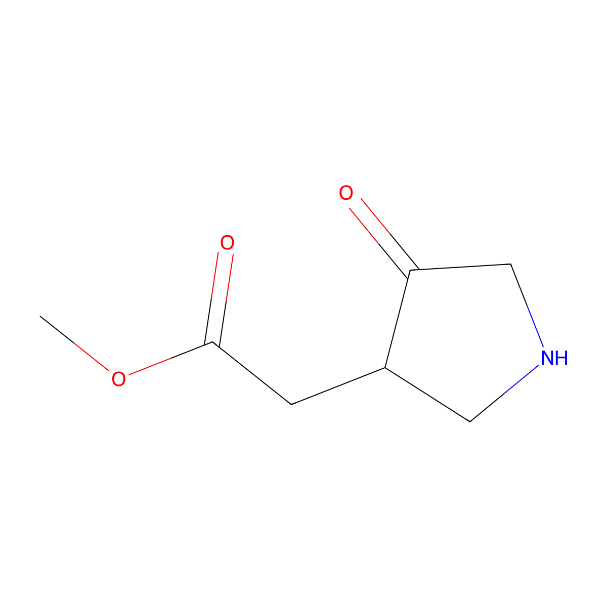 Methyl 2-(4-oxopyrrolidin-3-yl)acetate molecular structure, CAS 1781657-34-8