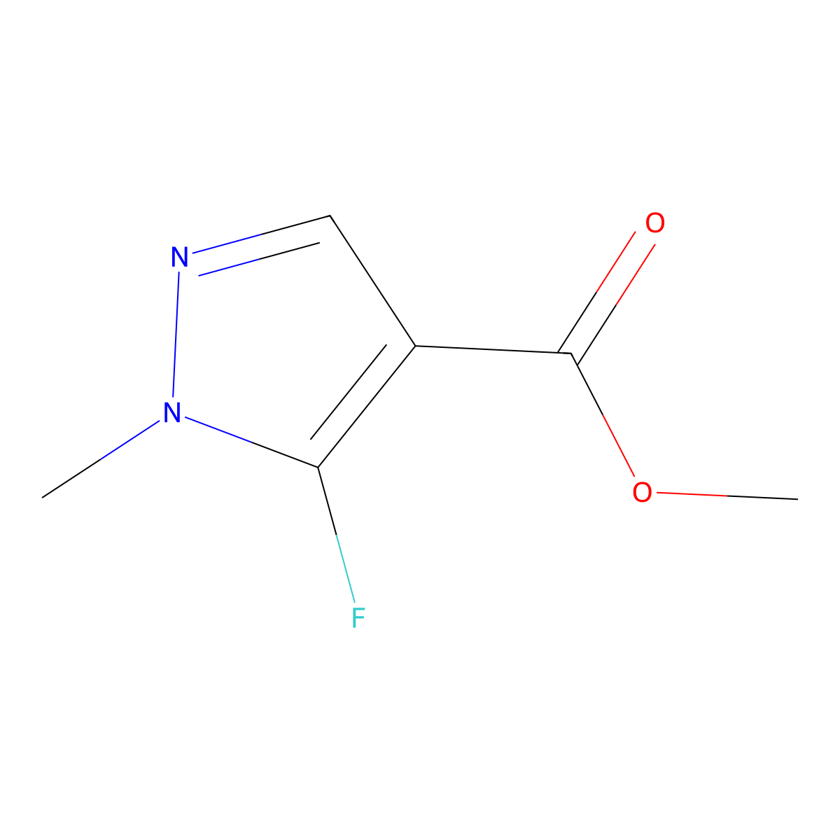 Methyl 5-fluoro-1-methyl-1H-pyrazole-4-carboxylate molecular structure, CAS 1781658-16-9