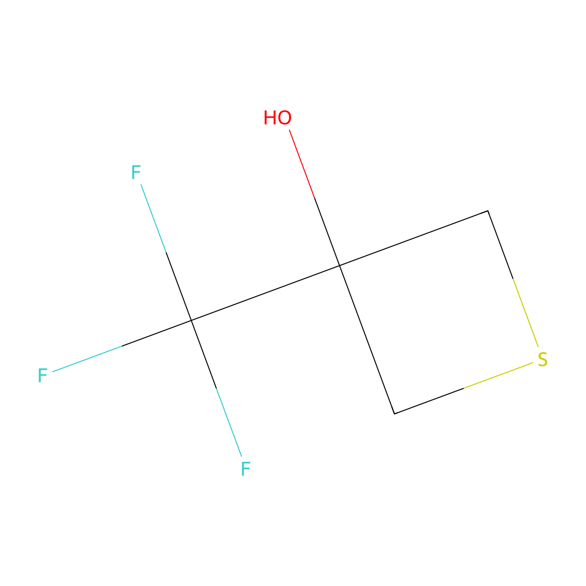 3-(Trifluoromethyl)thietan-3-ol molecular structure, CAS 1781658-33-0