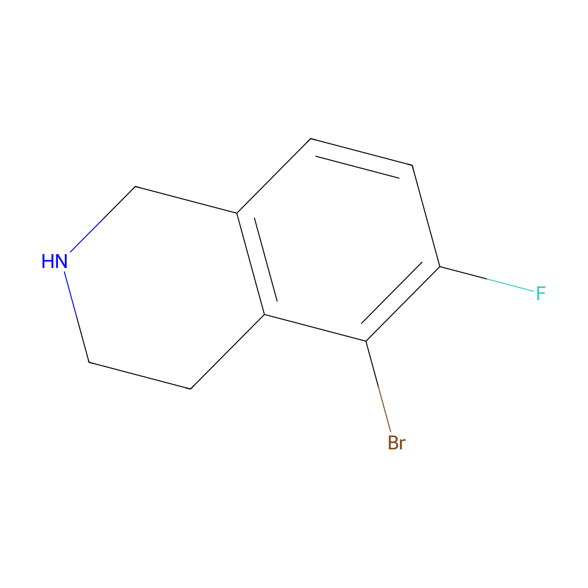 5-Bromo-6-fluoro-1,2,3,4-tetrahydroisoquinoline molecular structure, CAS 1781658-43-2