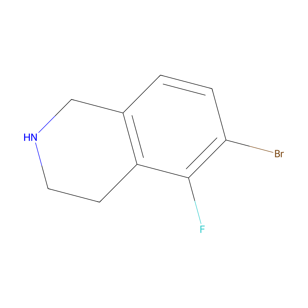 6-Bromo-5-fluoro-1,2,3,4-tetrahydroisoquinoline molecular structure, CAS 1781658-50-1