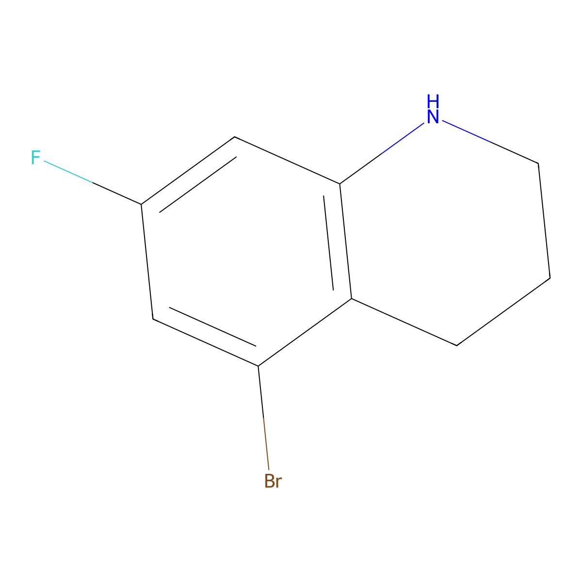 5-Bromo-7-fluoro-1,2,3,4-tetrahydroquinoline molecular structure, CAS 1781658-59-0