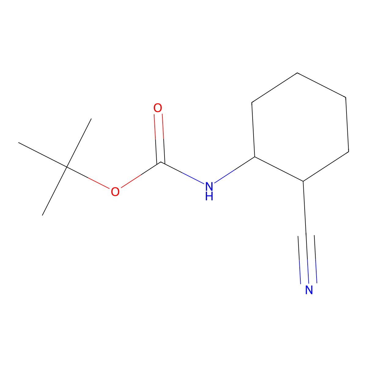 tert-butyl N-(2-cyanocyclohexyl)carbamate molecular structure, CAS 1781659-07-1