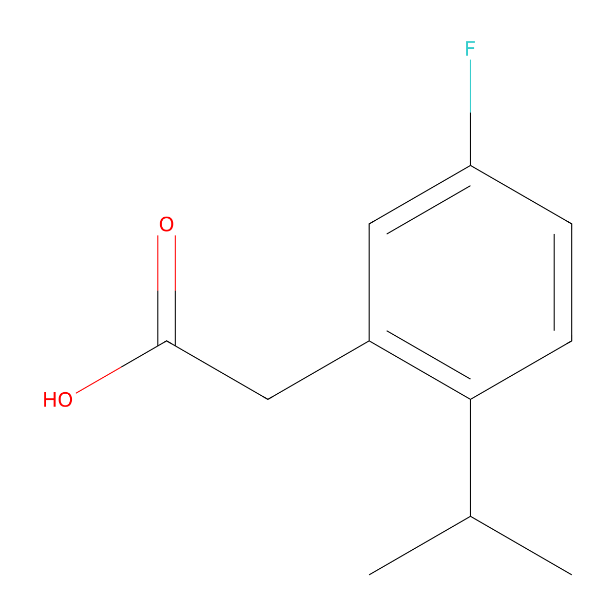 2-[5-Fluoro-2-(propan-2-yl)phenyl]acetic acid molecular structure, CAS 1781659-85-5