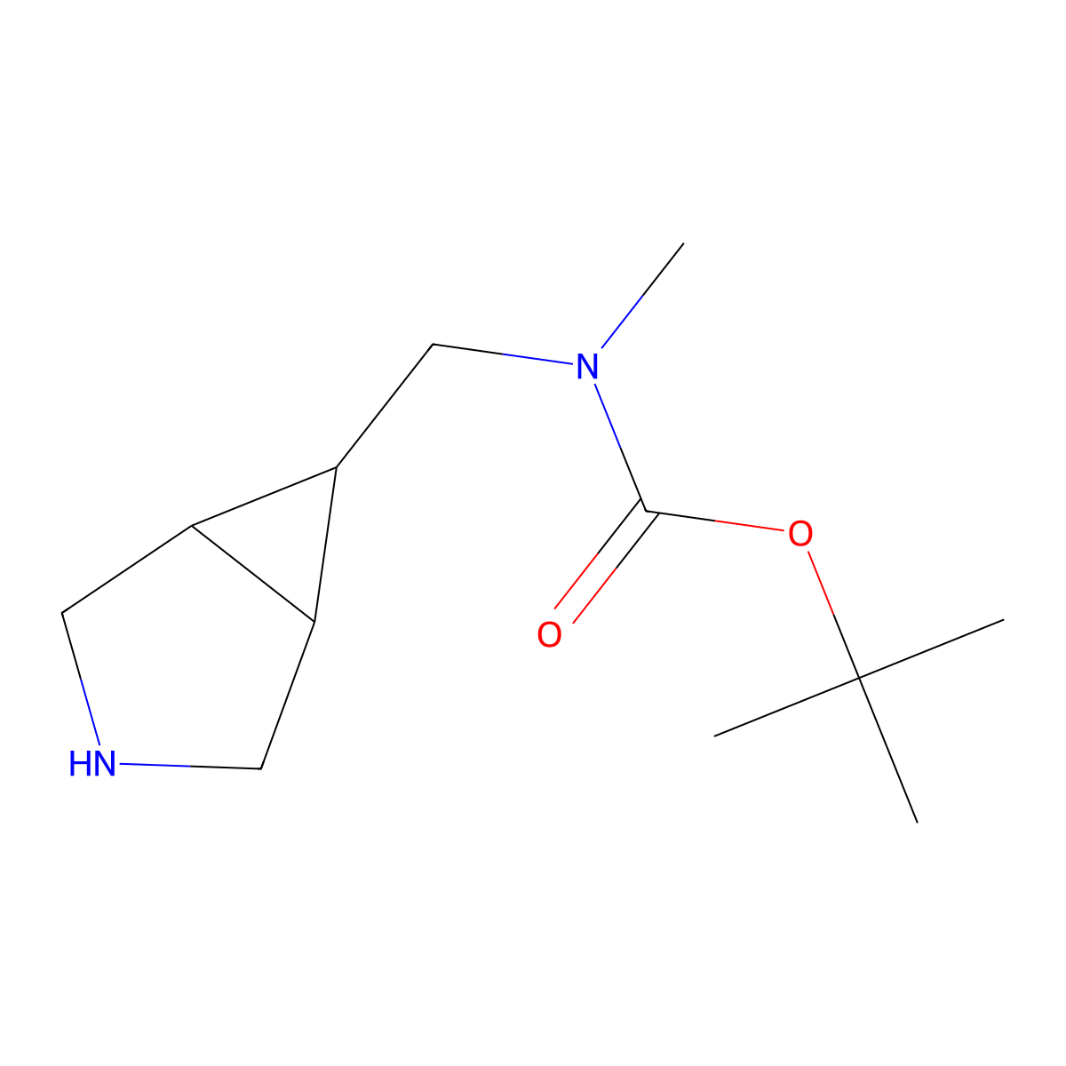 tert-Butyl ((3-azabicyclo[3.1.0]hexan-6-yl)methyl)(methyl)carbamate molecular structure, CAS 1781667-67-1