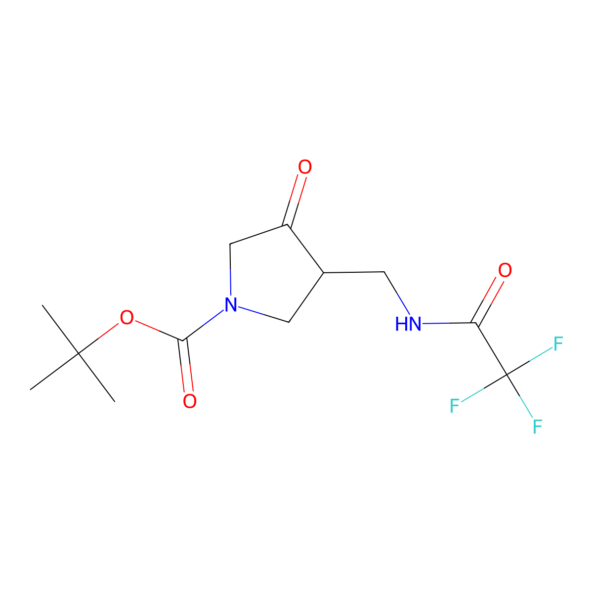 tert-Butyl 3-oxo-4-((2,2,2-trifluoroacetamido)methyl)pyrrolidine-1-carboxylate molecular structure, CAS 1781668-43-6