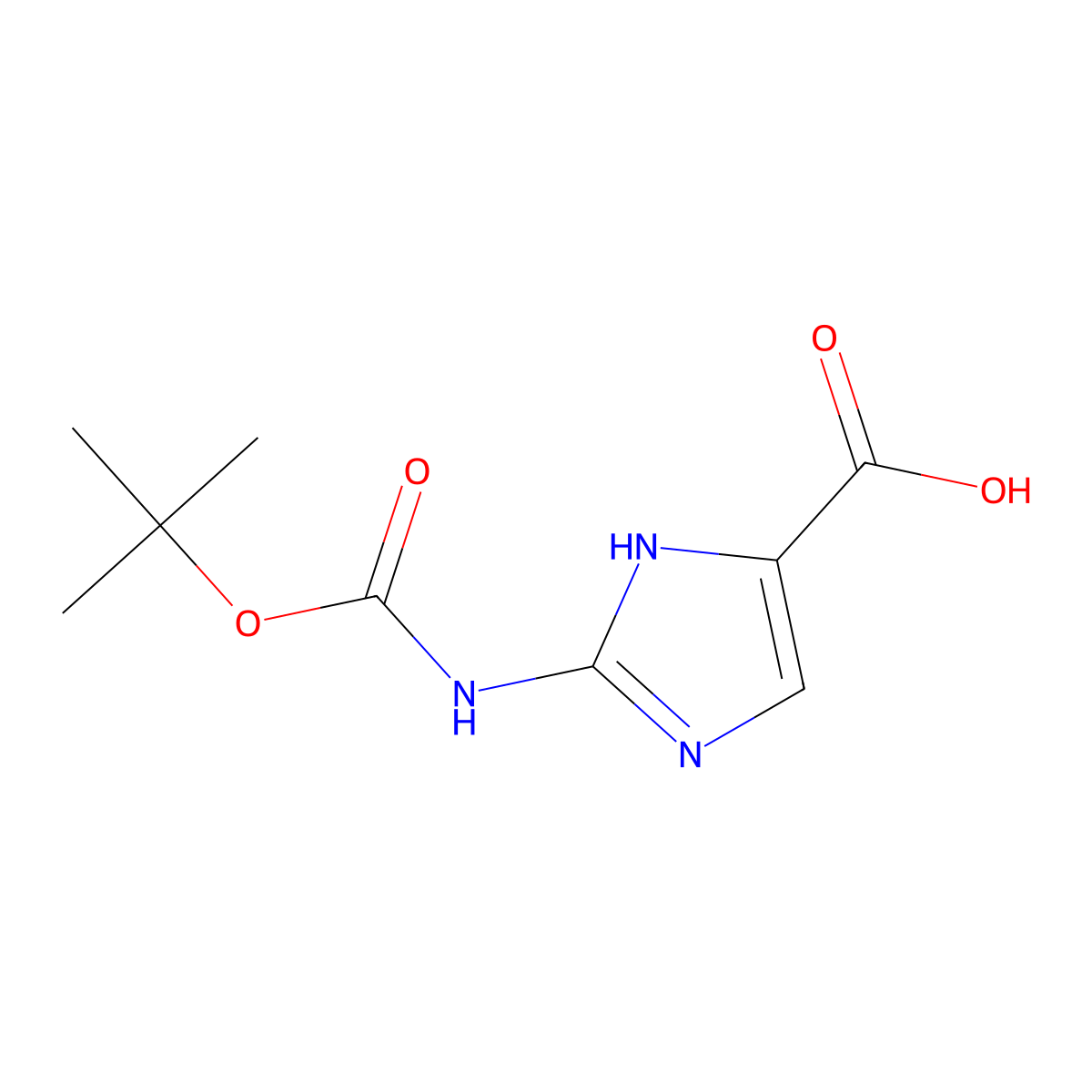 2-{[(tert-butoxy)carbonyl]amino}-1H-imidazole-5-carboxylic acid molecular structure, CAS 1781668-85-6