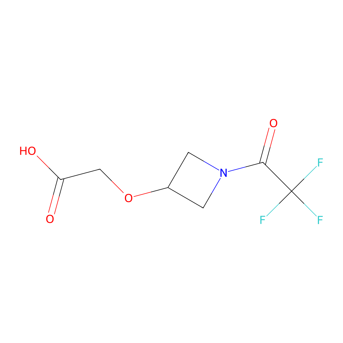 2-{[1-(Trifluoroacetyl)azetidin-3-yl]oxy}acetic acid molecular structure, CAS 1781669-54-2
