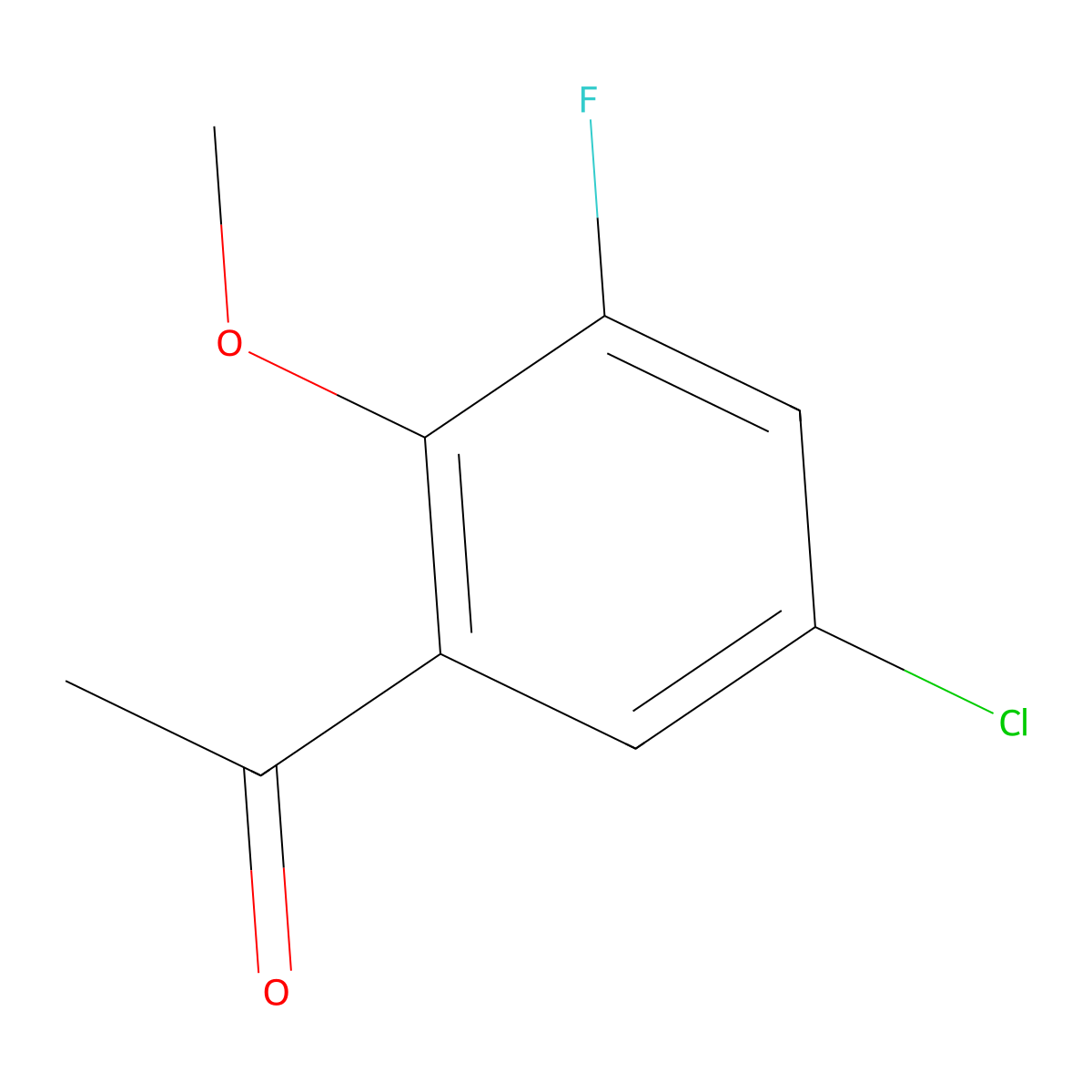 1-(5-Chloro-3-fluoro-2-methoxyphenyl)ethanone molecular structure, CAS 1781675-21-5