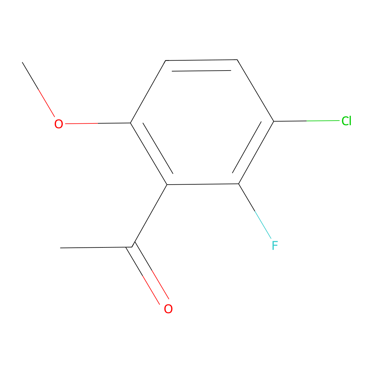 1-(3-Chloro-2-fluoro-6-methoxyphenyl)ethanone molecular structure, CAS 1781675-28-2
