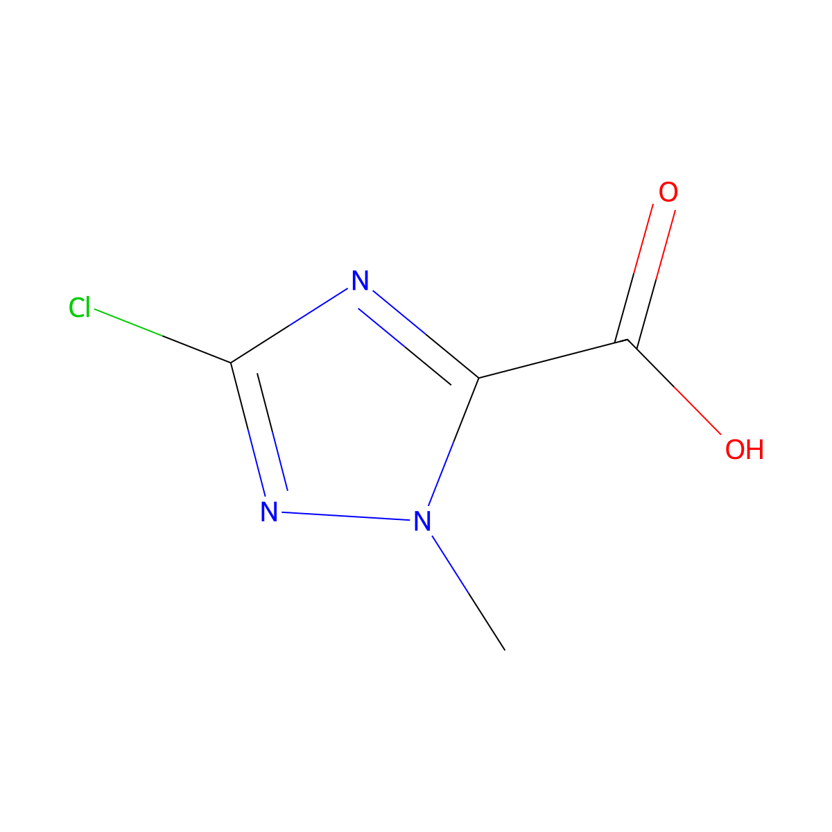 3-Chloro-1-methyl-1H-1,2,4-triazole-5-carboxylic acid molecular structure, CAS 1781676-47-8