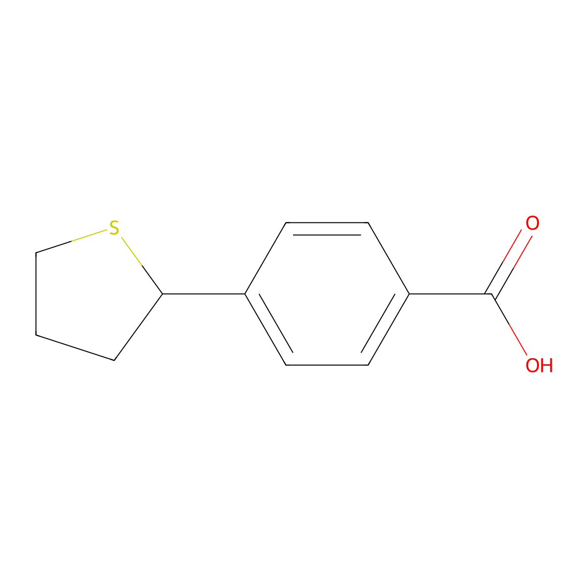 4-(Thiolan-2-yl)benzoic acid molecular structure, CAS 1781678-66-7
