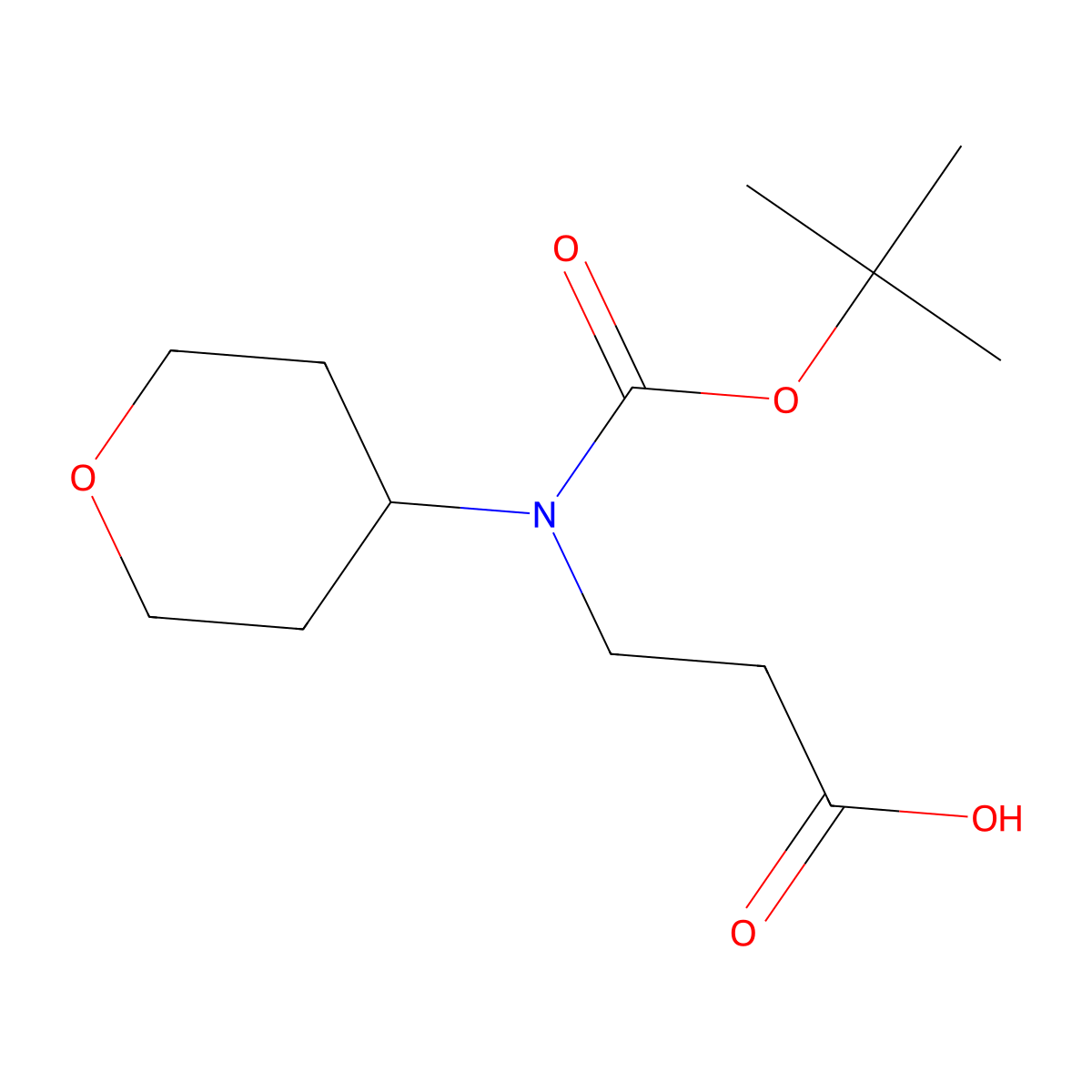 3-{[(Tert-butoxy)carbonyl](oxan-4-yl)amino}propanoic acid molecular structure, CAS 1781686-20-1