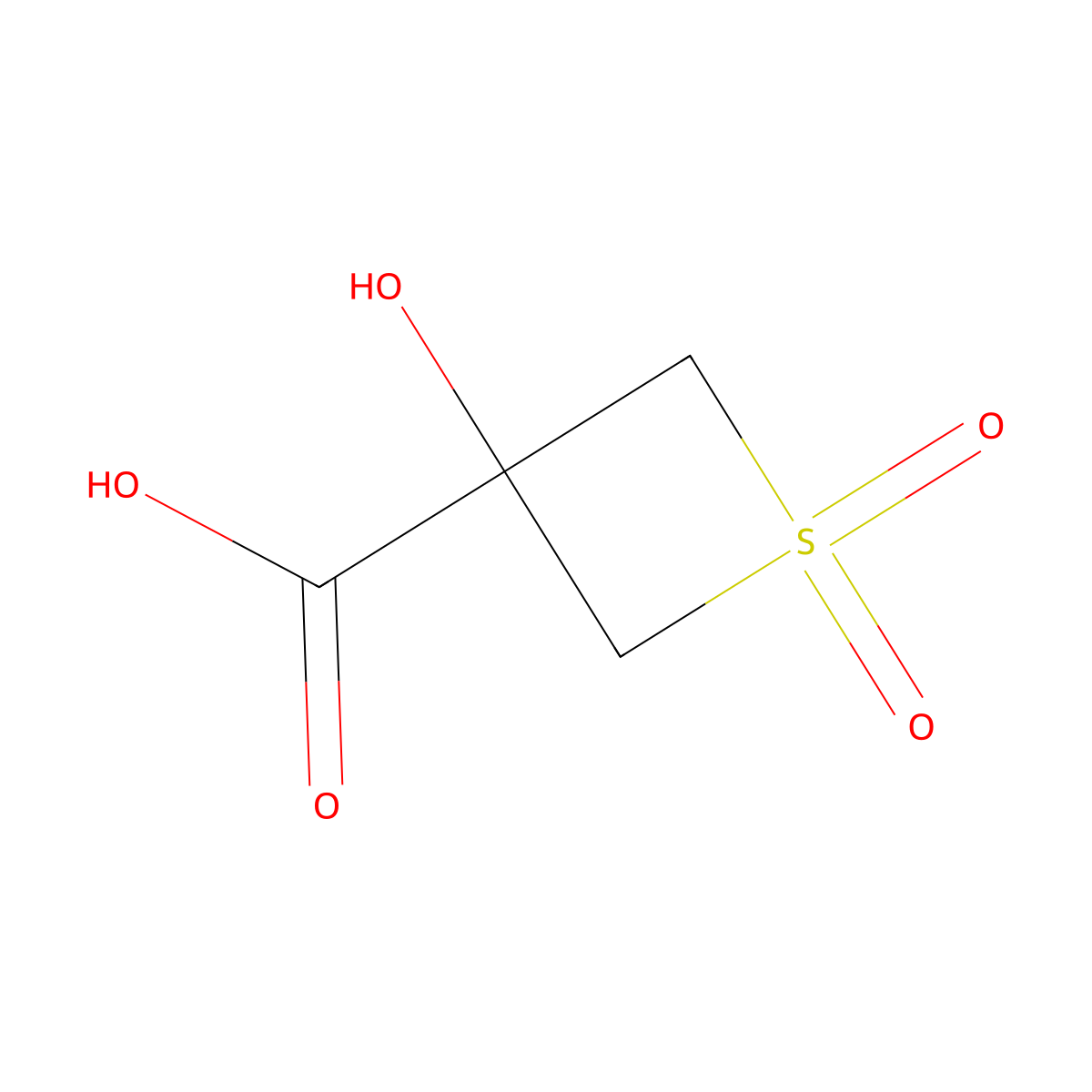 3-Hydroxy-1,1-dioxo-1lambda6-thietane-3-carboxylic acid molecular structure, CAS 1781688-61-6