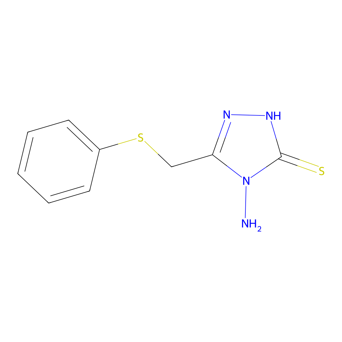 4-amino-5-[(phenylsulfanyl)methyl]-4H-1,2,4-triazole-3-thiol molecular structure, CAS 178169-40-9