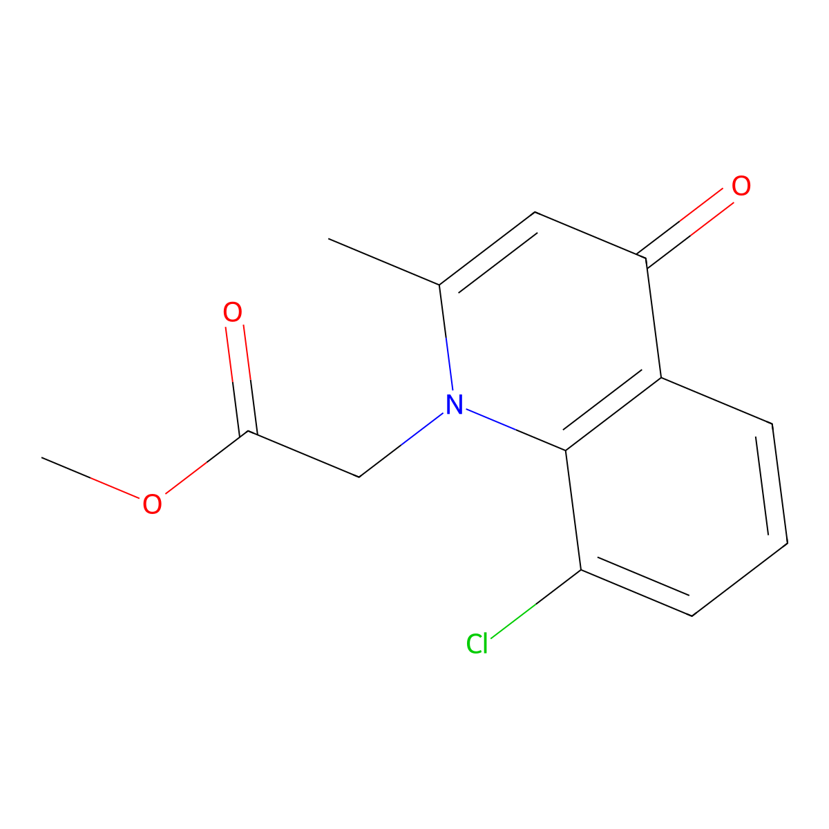 methyl 2-(8-chloro-2-methyl-4-oxoquinolin-1(4H)-yl)acetate molecular structure, CAS 178169-77-2