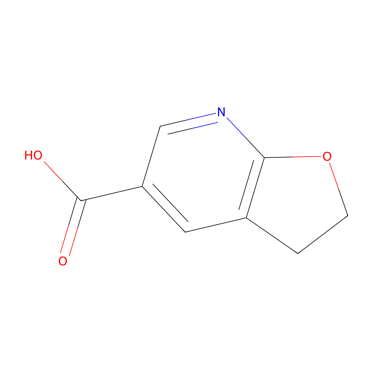 2H,3H-furo[2,3-b]pyridine-5-carboxylic acid molecular structure, CAS 1781691-19-7