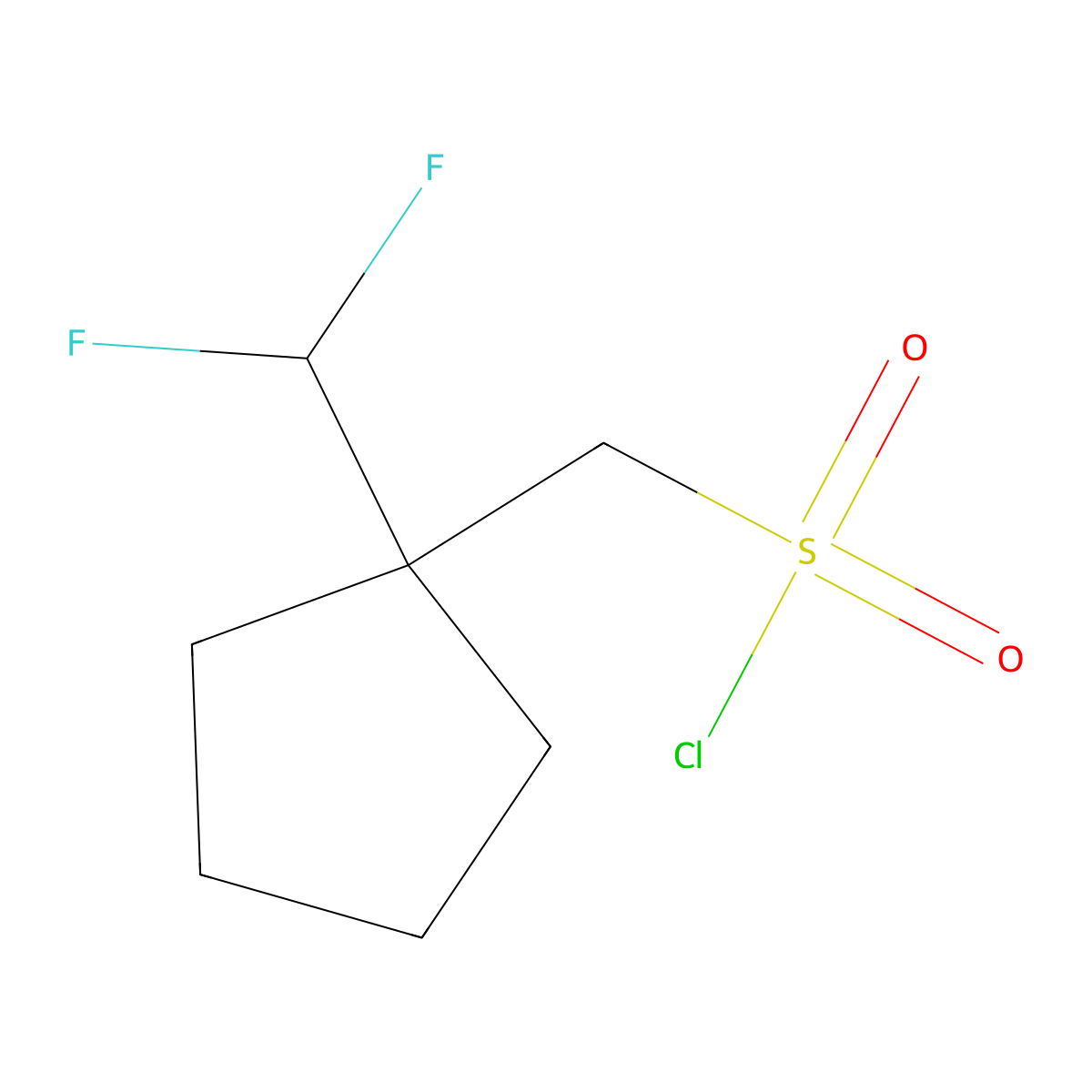 [1-(Difluoromethyl)cyclopentyl]methanesulfonyl chloride molecular structure, CAS 1781693-40-0