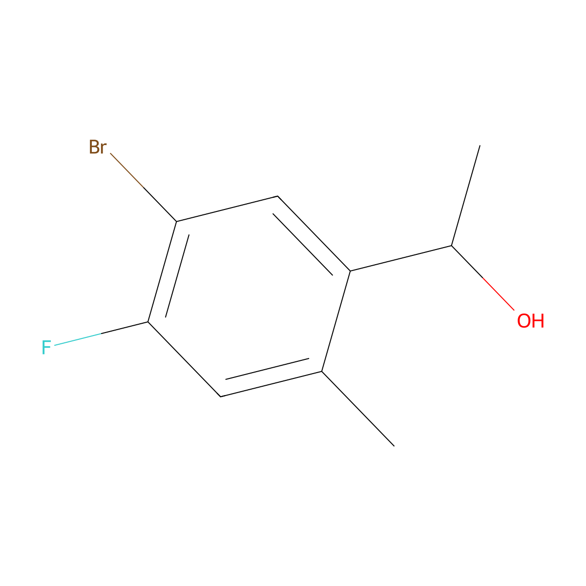1-(5-Bromo-4-fluoro-2-methylphenyl)ethanol molecular structure, CAS 1781694-21-0