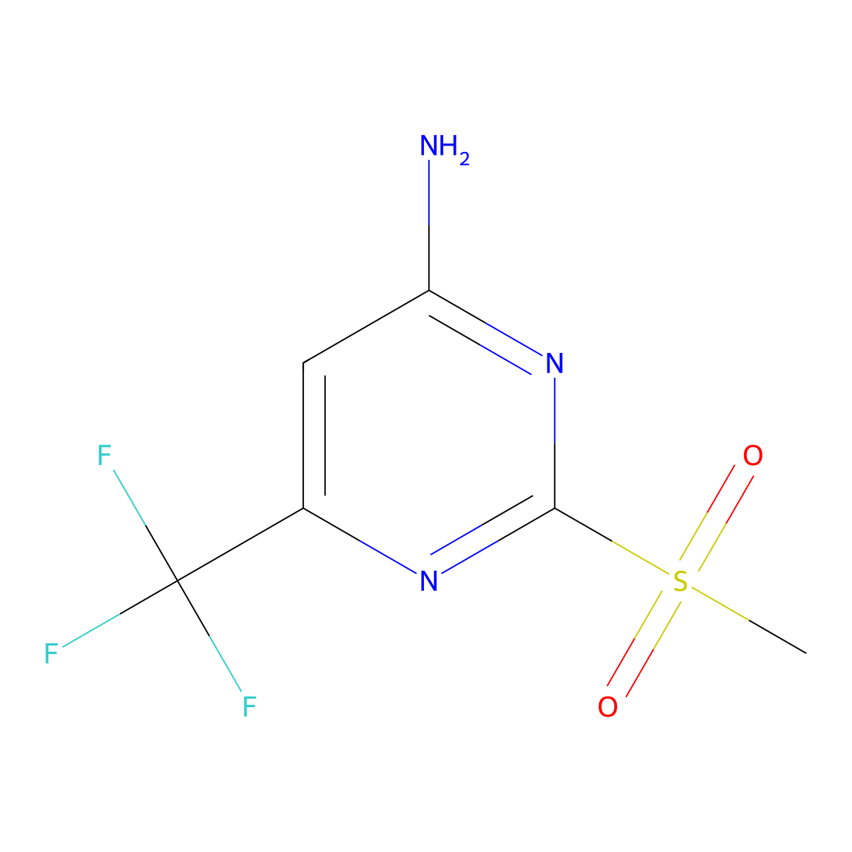 2-Methanesulfonyl-6-(trifluoromethyl)pyrimidin-4-amine molecular structure, CAS 1781698-06-3