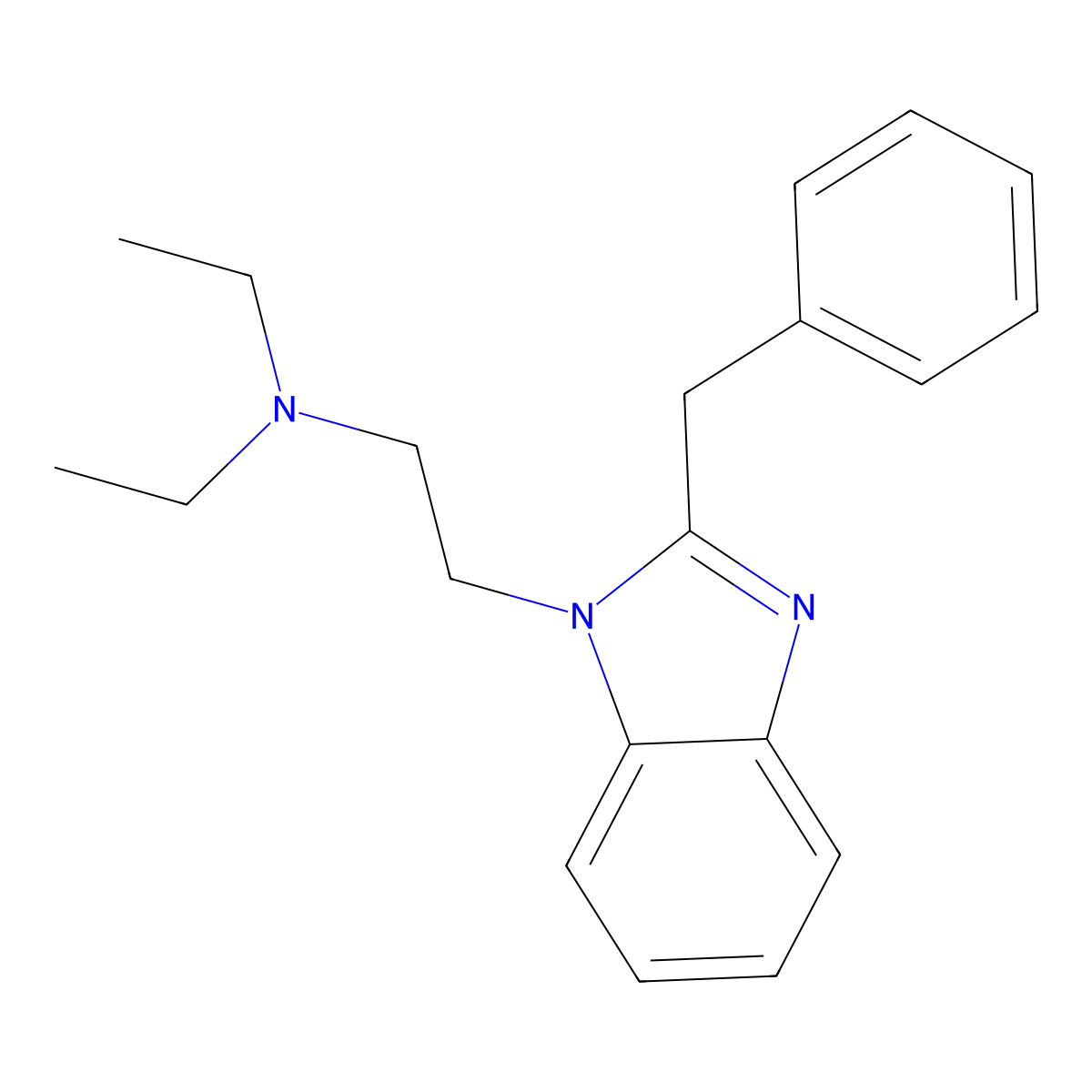 1-Diethylaminoethyl-2-benzyl-benzimidazole molecular structure, CAS 17817-67-3