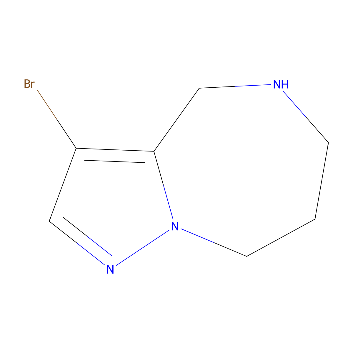 3-Bromo-5,6,7,8-tetrahydro-4H-pyrazolo[1,5-a][1,4]diazepine molecular structure, CAS 1781701-90-3