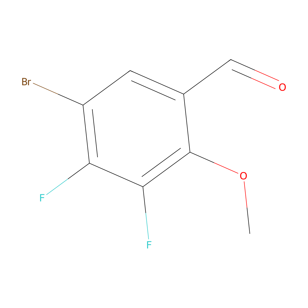 5-Bromo-3,4-difluoro-2-methoxybenzaldehyde molecular structure, CAS 1781708-69-7