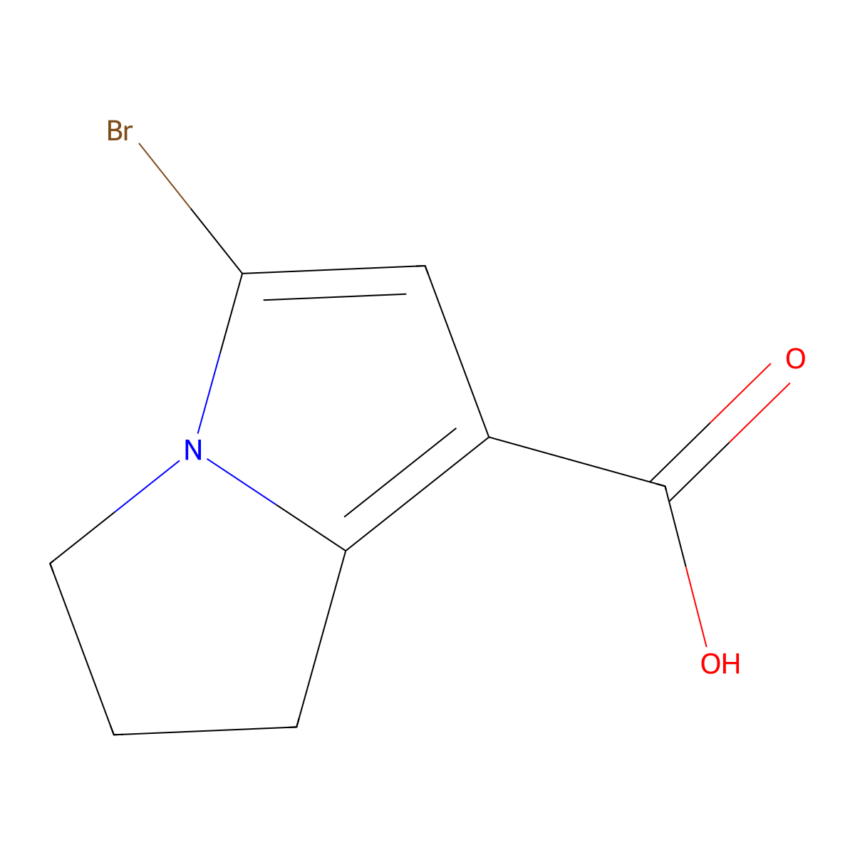 5-bromo-2,3-dihydro-1H-pyrrolizine-7-carboxylic acid molecular structure, CAS 1781708-89-1