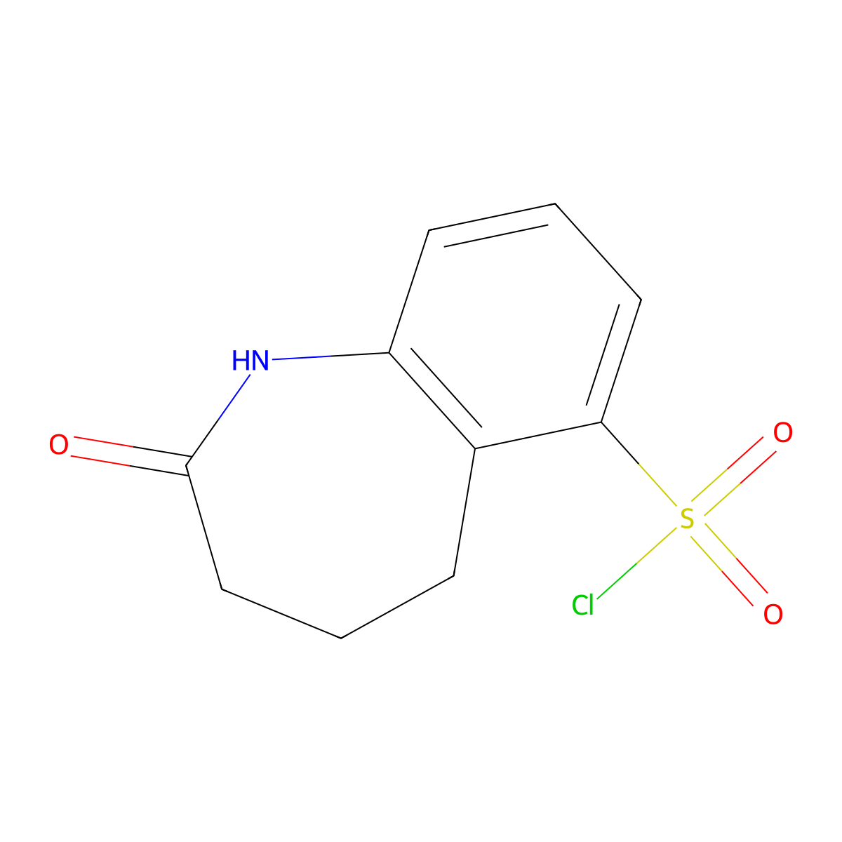 2-oxo-2,3,4,5-tetrahydro-1H-1-benzazepine-6-sulfonyl chloride molecular structure, CAS 1781709-12-3