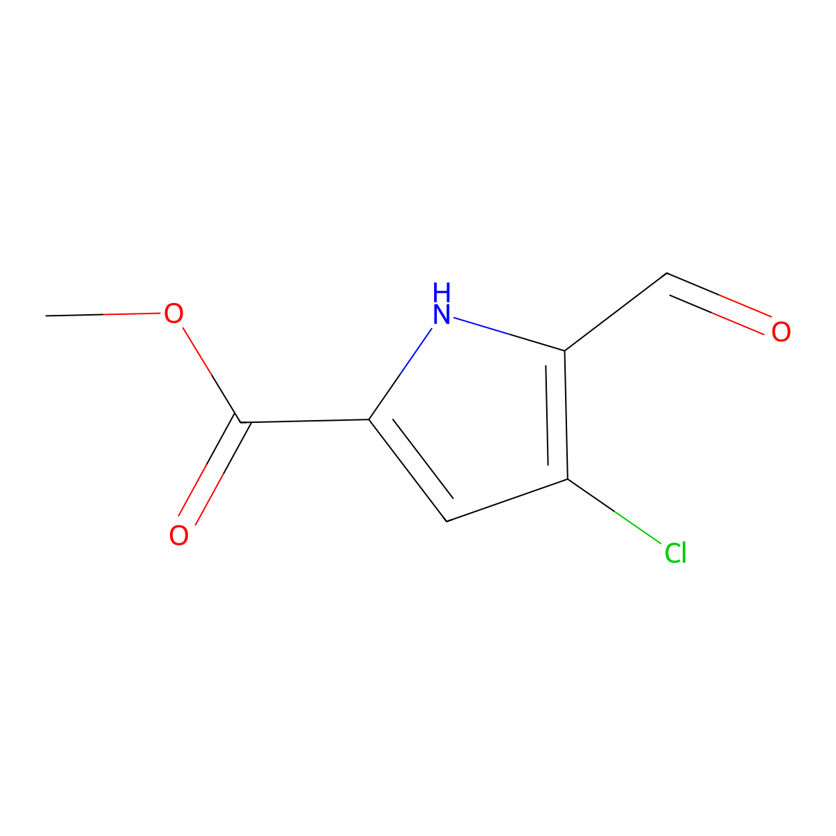 methyl 4-chloro-5-formyl-1H-pyrrole-2-carboxylate molecular structure, CAS 1781709-43-0
