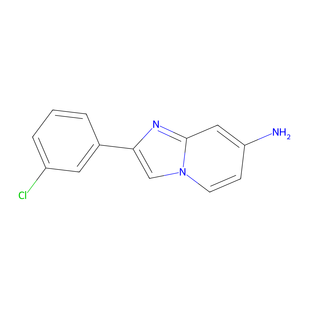 2-(3-Chlorophenyl)imidazo[1,2-A]pyridin-7-amine molecular structure, CAS 1781709-80-5