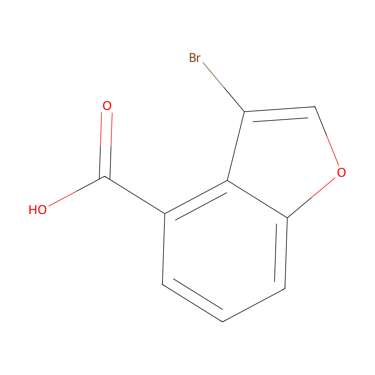 3-Bromo-1-benzofuran-4-carboxylicacid molecular structure, CAS 1781710-70-0