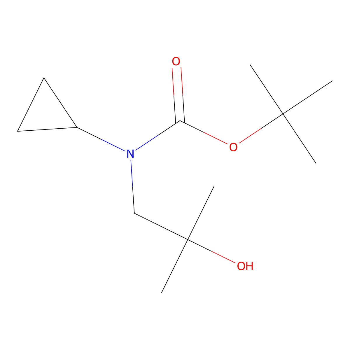 tert-butyl N-cyclopropyl-N-(2-hydroxy-2-methylpropyl)carbamate molecular structure, CAS 1781711-56-5