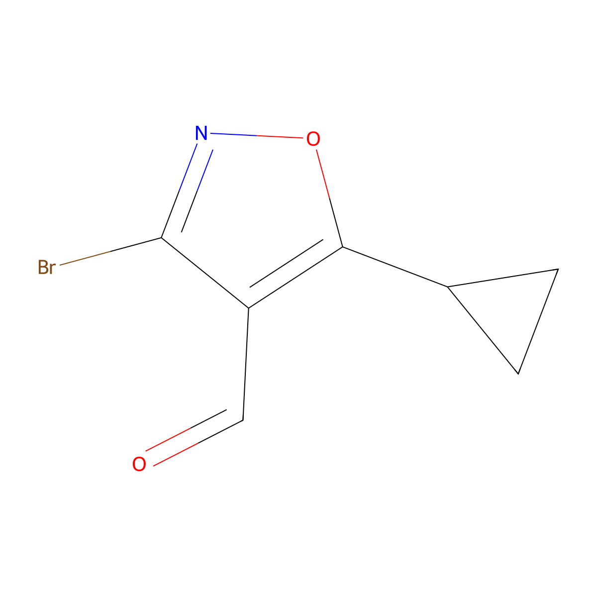 3-Bromo-5-cyclopropyl-1,2-oxazole-4-carbaldehyde molecular structure, CAS 1781713-07-2