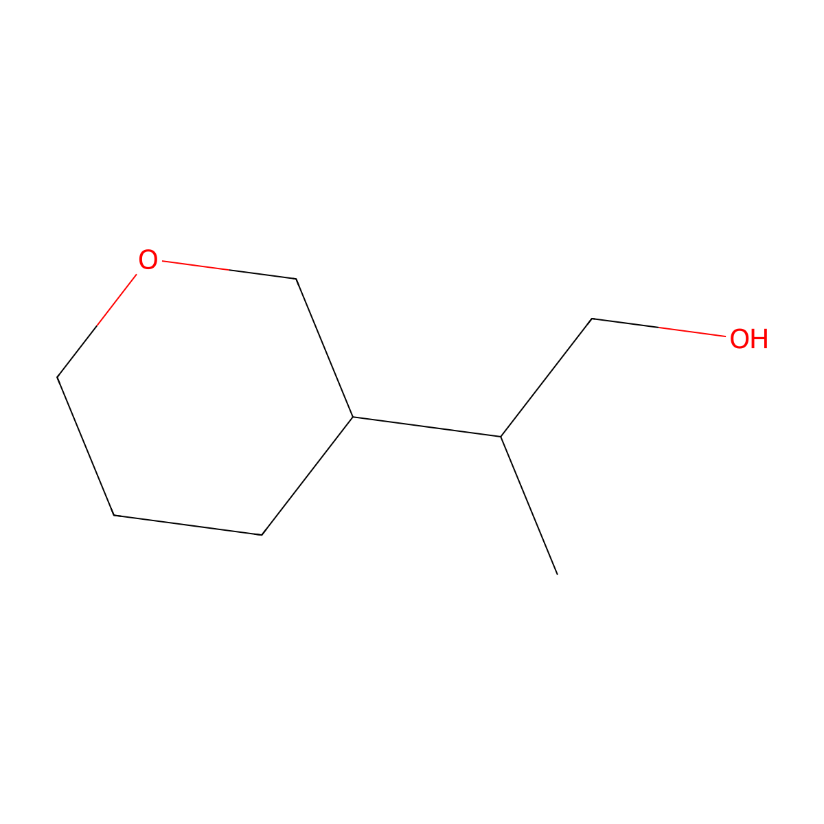 2-(Oxan-3-yl)propan-1-ol molecular structure, CAS 1781713-64-1