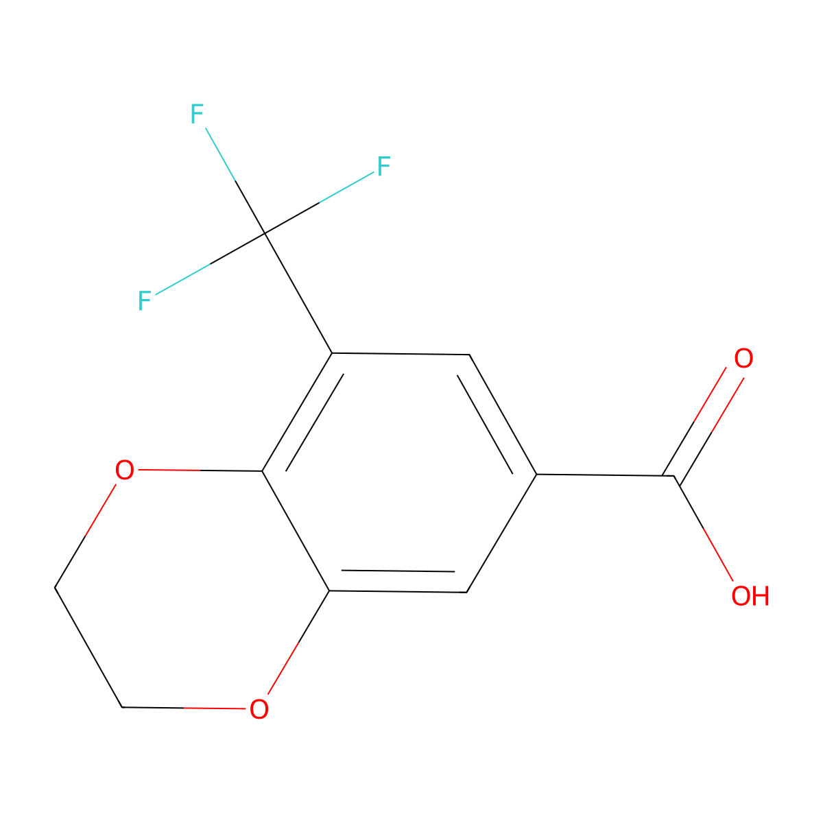 8-(Trifluoromethyl)-2,3-dihydro-1,4-benzodioxine-6-carboxylic acid molecular structure, CAS 1781714-30-4