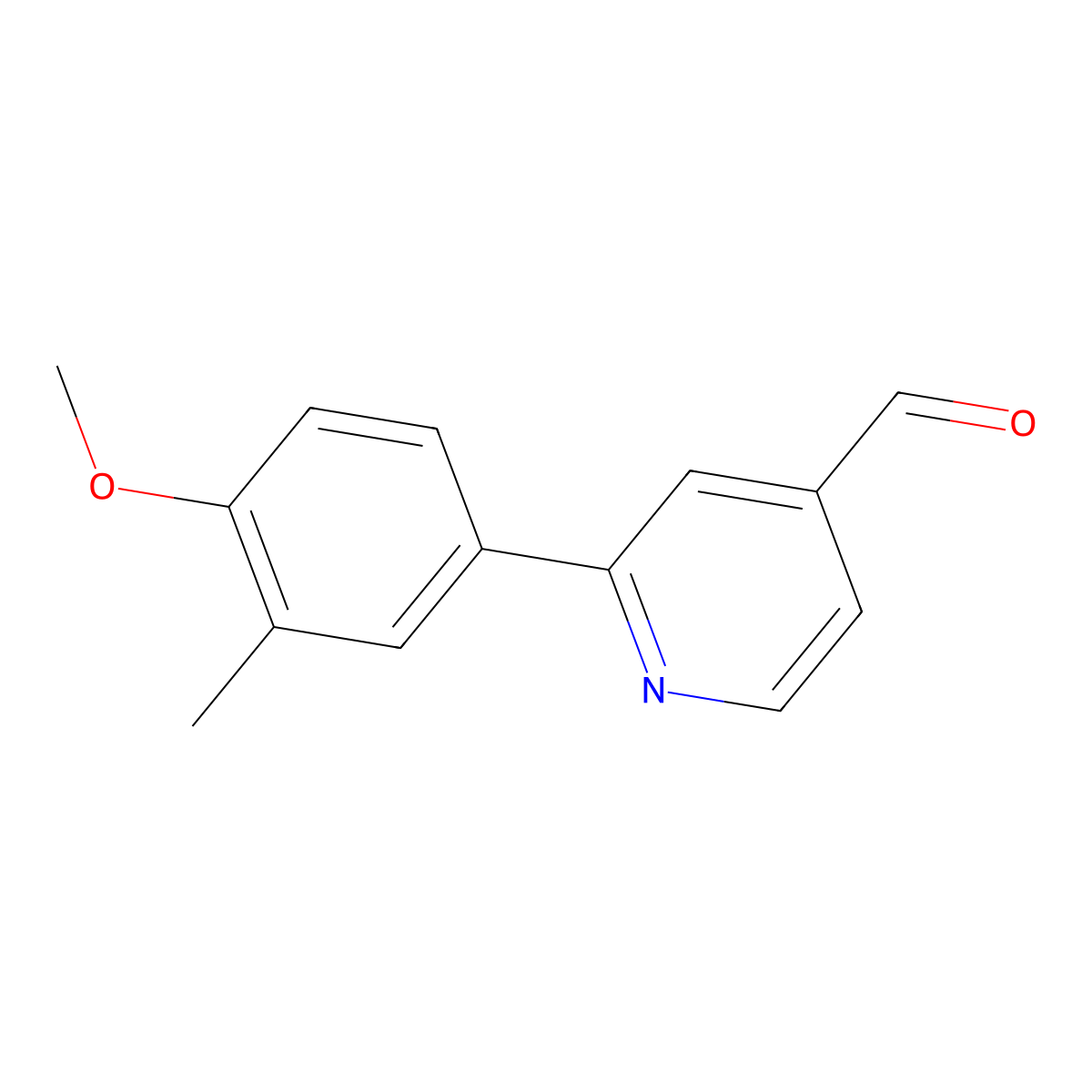 2-(4-Methoxy-3-methylphenyl)-4-pyridinecarboxaldehyde molecular structure, CAS 1781717-72-3