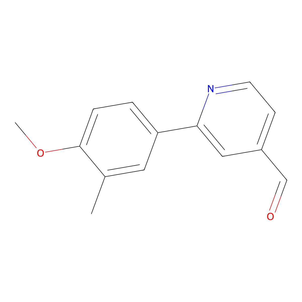 2-(4-Methoxy-3-methylphenyl)-4-pyridinecarboxaldehyde molecular structure, CAS 1781717-72-3