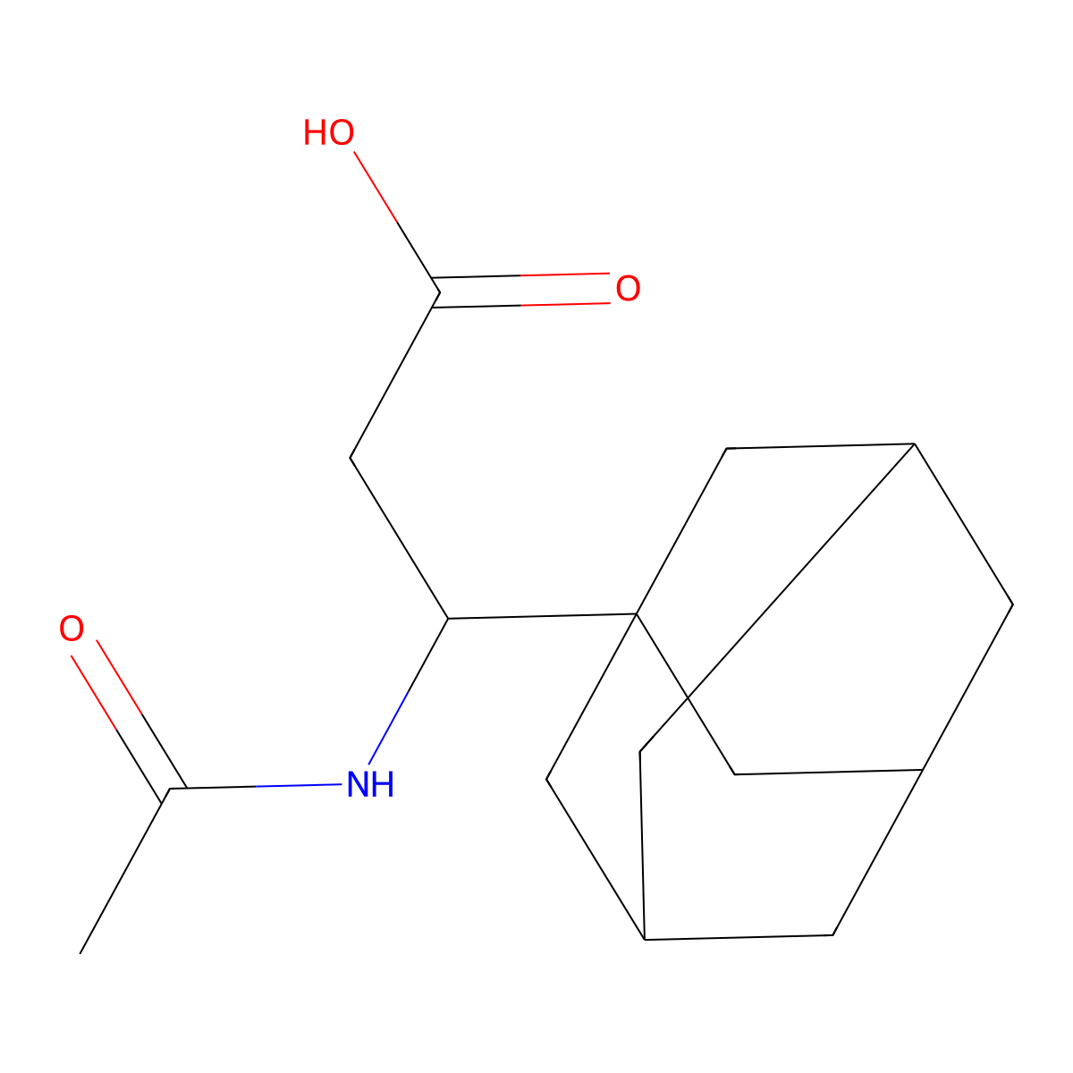 3-(Adamantan-1-yl)-3-acetamidopropanoic acid molecular structure, CAS 1781719-27-4