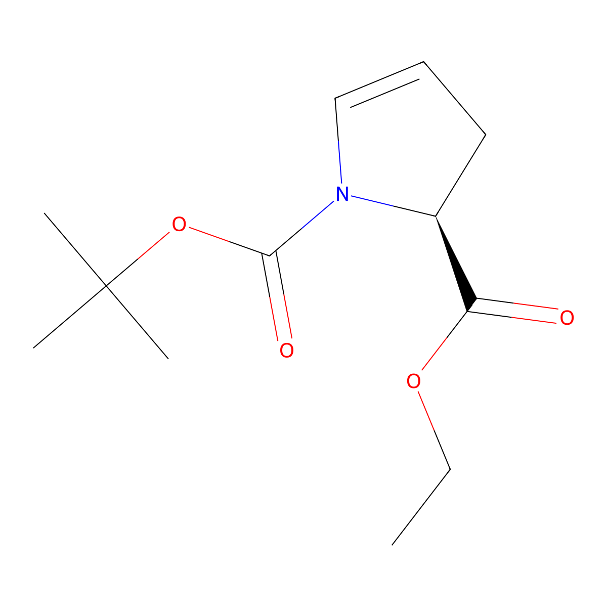 Ethyl N-boc-L-proline-4-ene molecular structure, CAS 178172-26-4