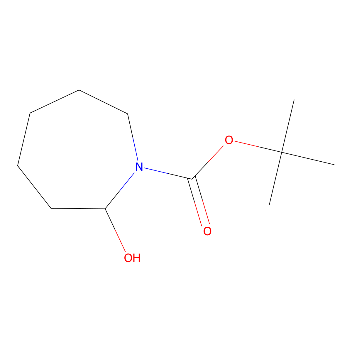 tert-Butyl 2-hydroxyazepane-1-carboxylate molecular structure, CAS 178172-34-4