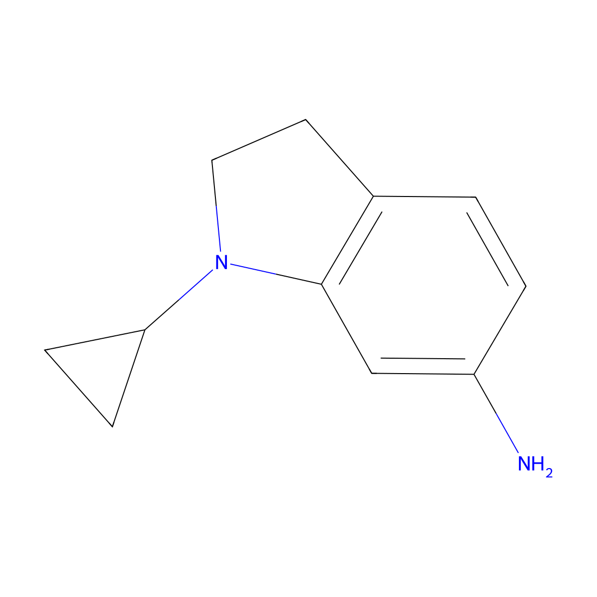 1-Cyclopropylindolin-6-amine molecular structure, CAS 1781722-25-5