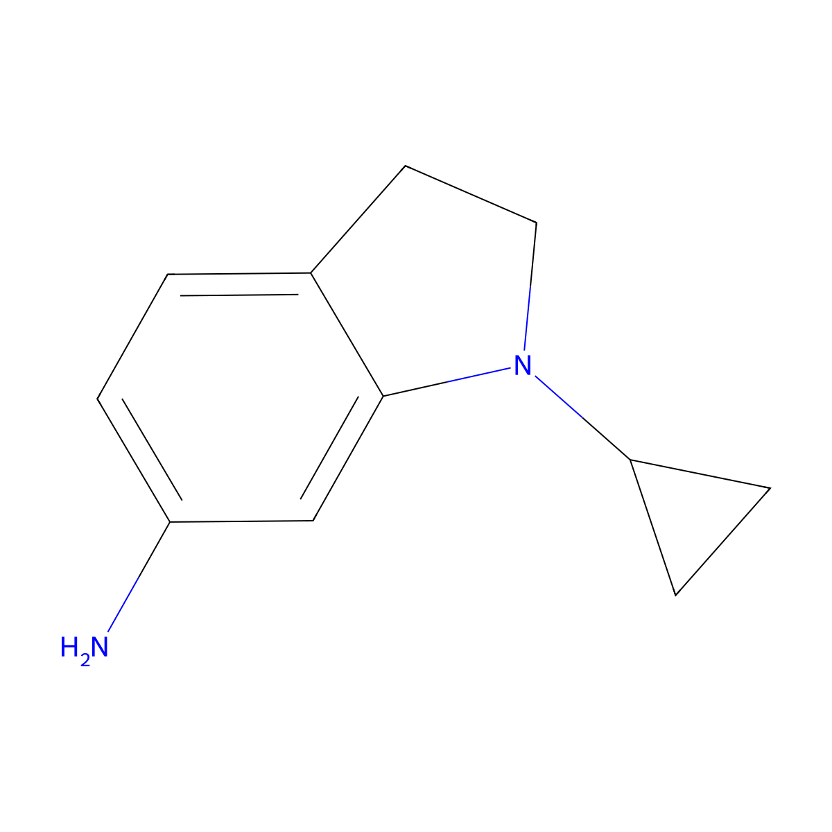 1-Cyclopropylindolin-6-amine molecular structure, CAS 1781722-25-5