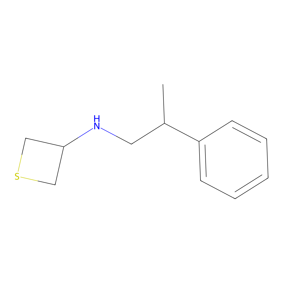 N-(2-Phenylpropyl)thietan-3-amine molecular structure, CAS 1781722-62-0