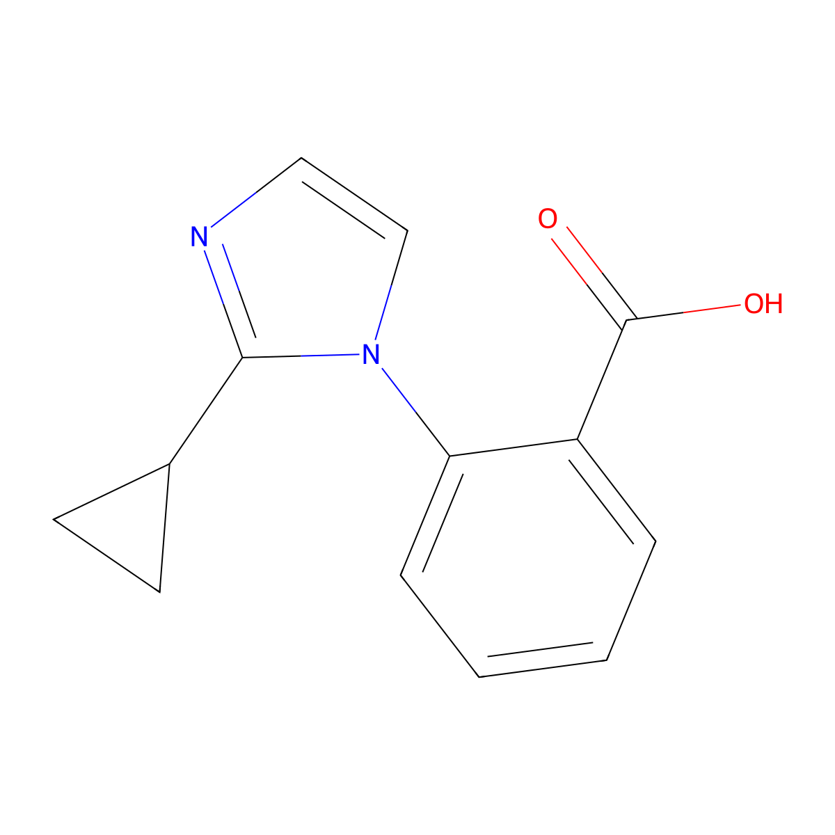 2-(2-cyclopropyl-1H-imidazol-1-yl)benzoic acid molecular structure, CAS 1781726-43-9