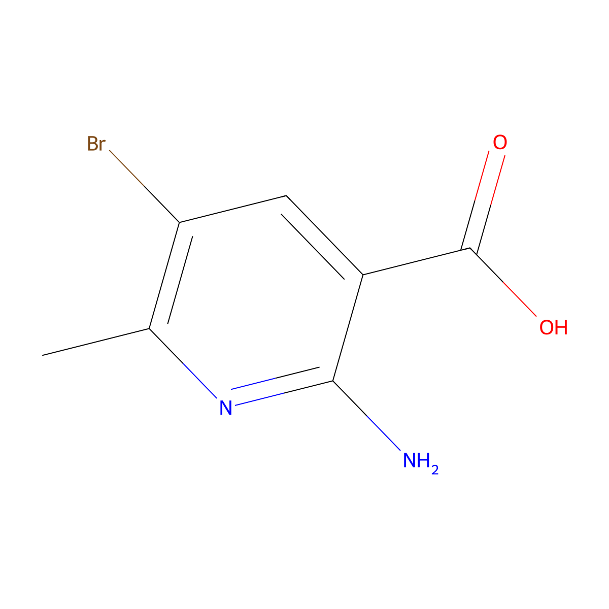 2-Amino-5-bromo-6-methylnicotinic acid molecular structure, CAS 1781727-71-6