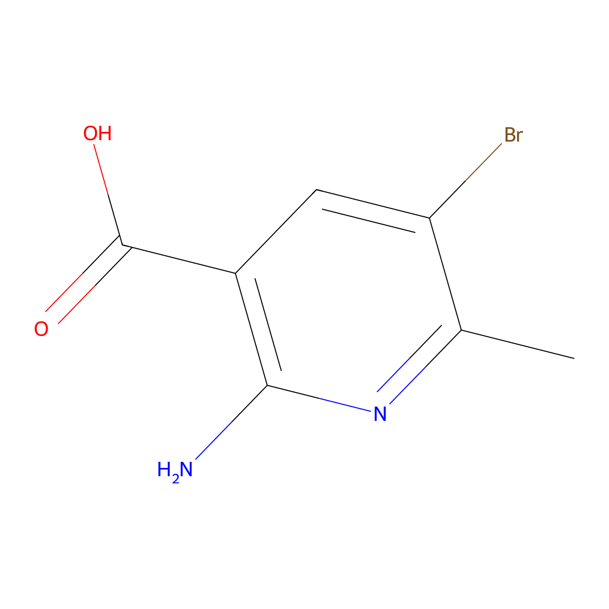 2-Amino-5-bromo-6-methylnicotinic acid molecular structure, CAS 1781727-71-6