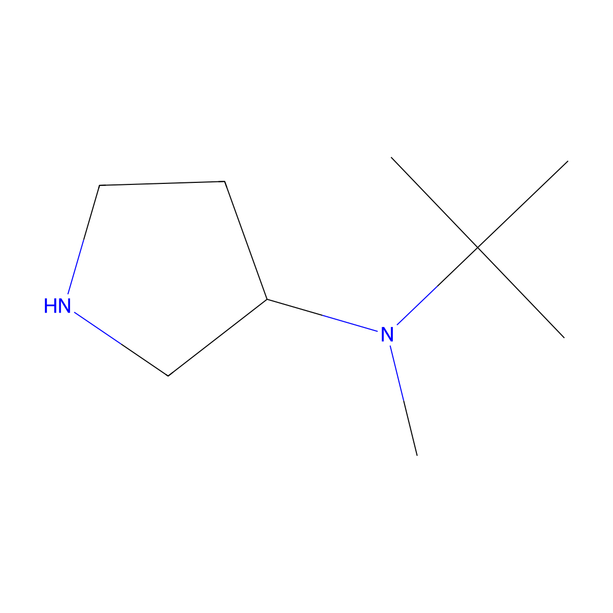 N-tert-butyl-N-methylpyrrolidin-3-amine molecular structure, CAS 1781736-80-8
