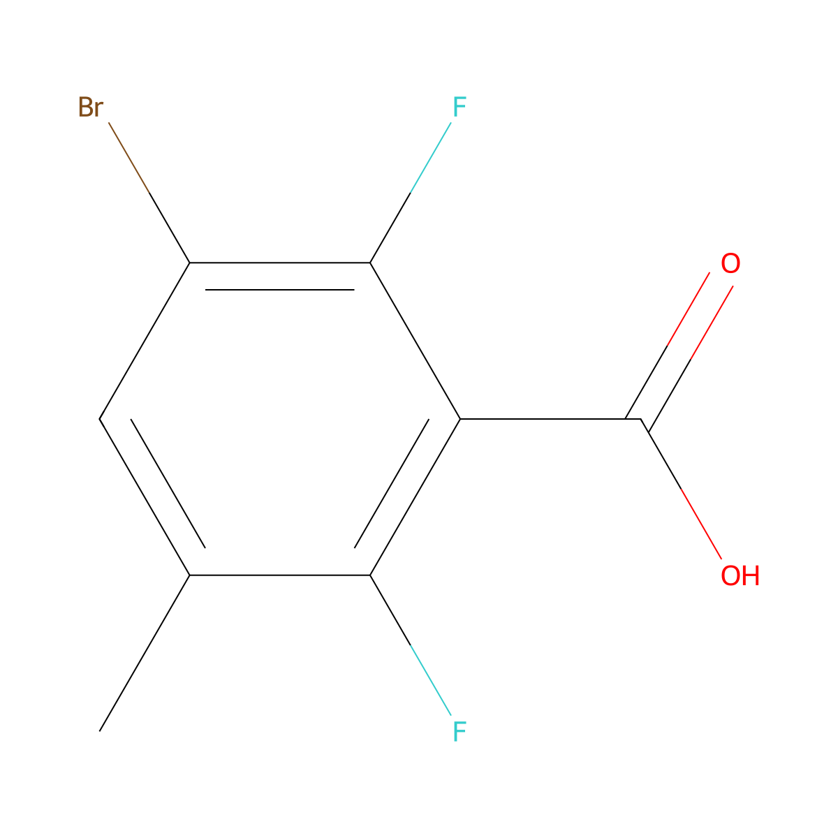 3-Bromo-2,6-difluoro-5-methylbenzoic acid molecular structure, CAS 1781739-56-7