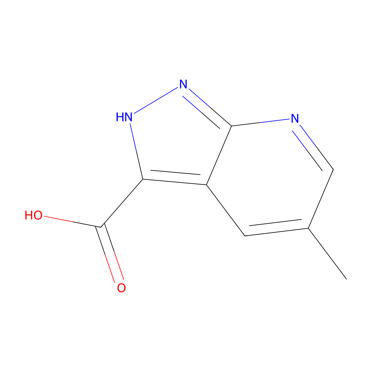 5-methyl-1H-pyrazolo[3,4-b]pyridine-3-carboxylic acid molecular structure, CAS 1781741-57-8